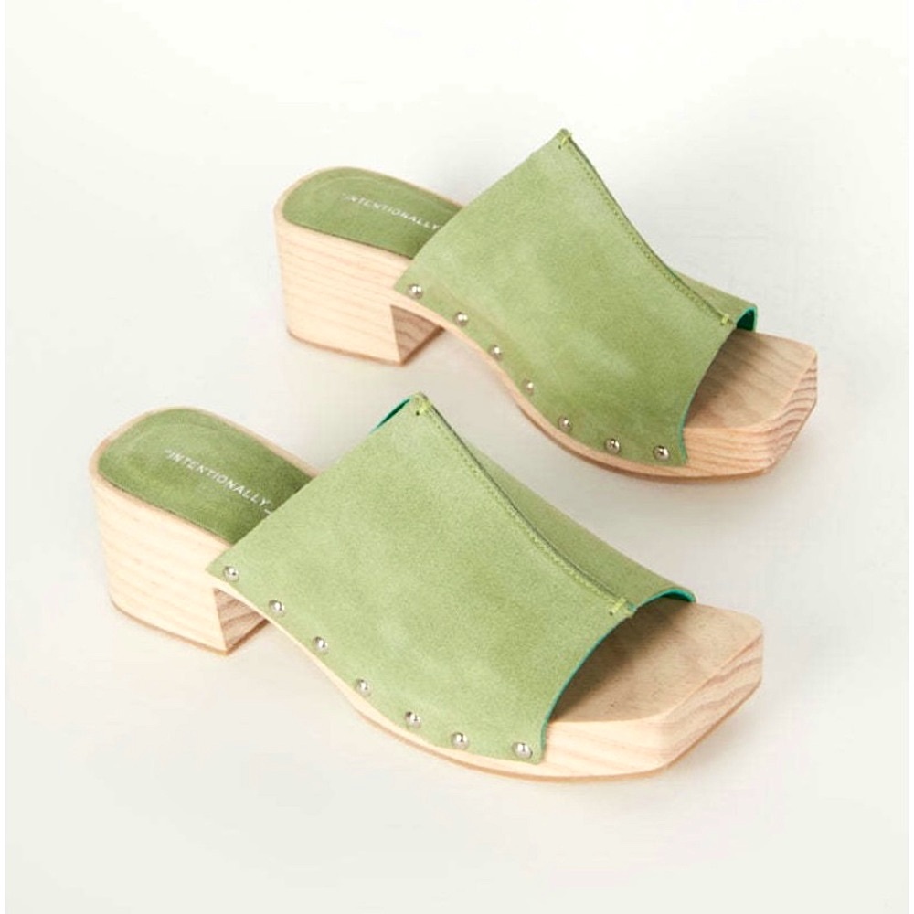 Intentionally Blank PS I Love You Studded Clog in sage green